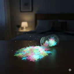 kv art 100 pcs 3D Glowing Stars for Starry Sky,Wall Decals for Home Pack of 100-picture-22