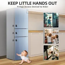 ecobsy Refrigerator Door Lock with Key Fridge & Freezer Lock with Strong Steel Cable image 4