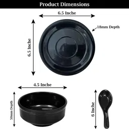 Melamine Soup Bowl Aurka Serving Bowl Set with Spoon & Plate for Serving Food, Microwave Safe image 3