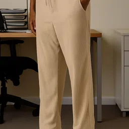 jackbella Men Relaxed Beige Corduroy Trousers-picture-10