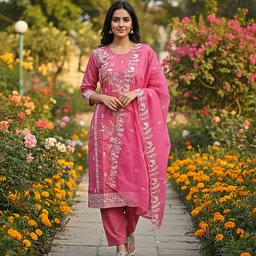 Cotton Silk Blend Women Churidar-image-34