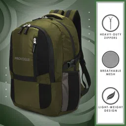 provogue Large 35 L Laptop Backpack MADRID unisex backpack with rain cover and reflective strip image 4