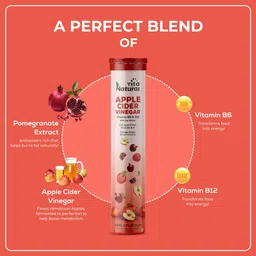 naturalvita Apple Cider Vinegar Effervescent Tablet for Weight Loss with Mother Vita B6 B12 image 3