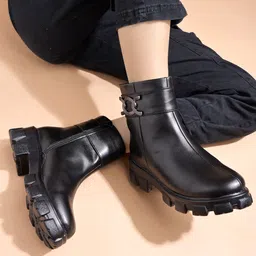 Smart Casual Side Buckle Detailed Boots For Women & Girls Boots For Women-image-41