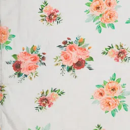 SHOPGARB White & Orange Printed Semi-Stitched Lehenga & Unstitched Blouse With Dupatta image 5