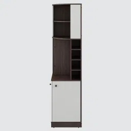 a globia creations Bravo Bar Cabinet in Choco Walnut And Frosty White Matte Finish image 5