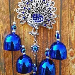 bogenlite Peacock Evil Eye Metal Wind Chime for Home Entrance & Office Decor - Bronze Windchime image 3
