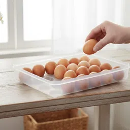 Plastic 24 Grid Egg Storage Tray with Lid Durable Plastic Basket for Kitchen Storage Basket-image-46