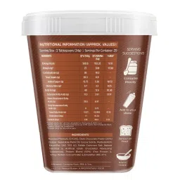 muscleblaze mb MuscleBlaze Protein Peanut Butter Creamy 1kg | 27g Protein | Dark Chocolate Flavour | Weight Management image 3