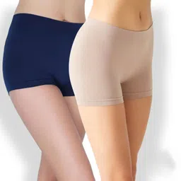 da creations Pack of 2 Solid Women Gold, Blue Boxer Shorts-picture-20