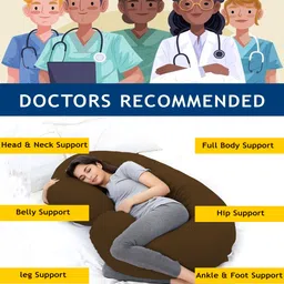 mom's moon Ultra Soft Comfortable C Shaped Microfibre Solid Pregnancy Pillow Pack of 1 image 2