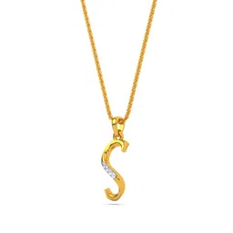 kisna Alphabet Diamond & Gold Pendant for Women. image 2