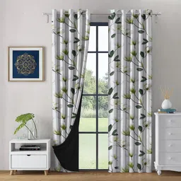 linenwalas 213 cm (7 ft) Door Polyester Blackout Curtain (Pack Of 2)-picture-36