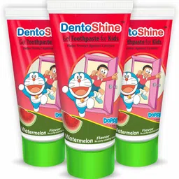 dentoshine Gel toothpaste for Kids (Doraemon) - Watermelon (Pack of 3) - 80 g each Toothpaste-picture-26