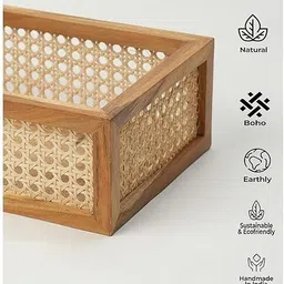 ram's creation wood Wooden Rectangular Basket For Wardrobe Storage & Decorative Organiser Storage Basket Storage Basket image 4