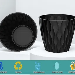 decorzone 6 Pcs premium 7" dia. planters vases flower pots plant pots home gardening Plant Container Set image 3