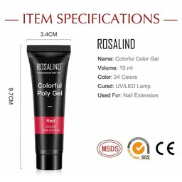 ROSALIND UV & LED Soak-Off Colorful Poly Nail Extension Gel 15 ml - Ice Blue image 5