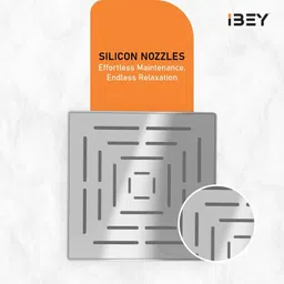 ibey 4 Inch Square Overhead Rain Shower Steel & Brass Build | Wall Mount, Leak-Proof Fixed Mount image 4