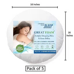 great foam FIBRE ROUND CUSHION Microfibre Solid Cushion Pack of 5 image 3