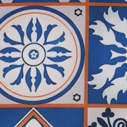 globally indian Medessa Fabric Seating Stool In Blue Color image 5