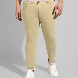 instafab plus Men Regular Mid Rise Beige Jeans image 2