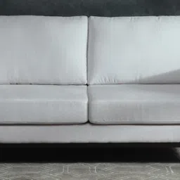 casacraft from pepperfry Tilburg Fabric 3 Seater Sofa In Indigo Silver Colour image 2