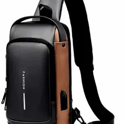 navrangi Brown Men Shoulder Bag Sling Bag USB Charging Sport Shoulder Bag High Capacity Waterproof-picture-22