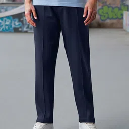 bewakoof Men Solid Blue Track Pants-picture-28
