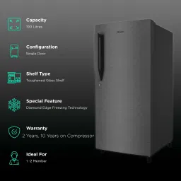 Haier 190 Litres 3 Star Direct Cool Single Door Refrigerator with Diamond Edge Freezing Technology (HRD-2103CBS-P, Brushline Silver) image 2