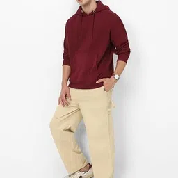 stem rope Men Full Sleeve Solid Hooded Sweatshirt image 5