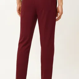 kcon Men Solid Maroon Track Pants image 2