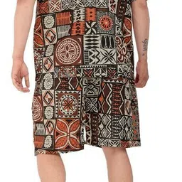 metronaut Men Night Suit Set White, Blue Printed image 2