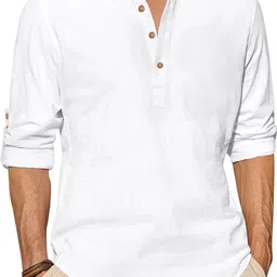 lenia Men Solid Cotton Blend A-line Kurta-picture-11