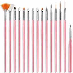 rehtrad 15 Pieces Nail Art Brush Set for Detailing, Striping, Blending with Painting Gel Brushes,-picture-10