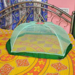mukta collection Polyester Infants Washable Six Stick Baby Mosquito Net See Green Mosquito Net-picture-23