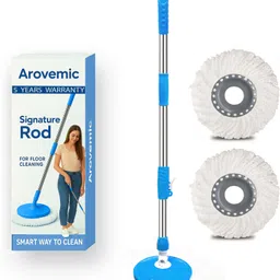 arovemic Premium Smart Blue Heavy Stainless Steel Bucket Mop Stick-Mop Rod Set(2 Refiil ) String Mop-picture-15