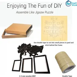 harfi works Wooden MDF Wall Collage Rectangular family Photo Frame for Multiple Photos image 5