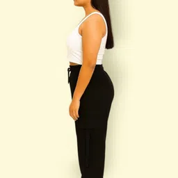 epicdesigns Women Comfort Fit Black Pure Cotton Trousers-picture-36