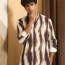 metronaut Men Regular Fit Printed Spread Collar Casual Shirt-picture-17