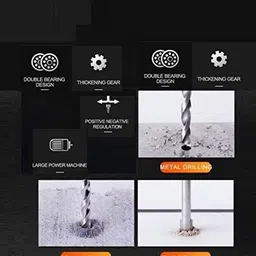 xdlb Professional Corded Screw Gun with Steel Chuck LED Equipped Corded Screw Gun for Night & Low-Light Work Collated Screw Gun image 5