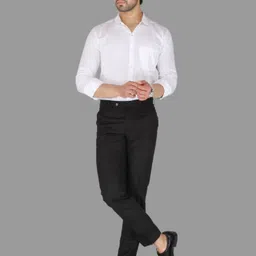 provogue Men Slim Fit Black Polyester Trousers image 5