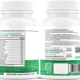 oribite Green Super Food Capsules with Vitamins & Minerals for Immunity (1 Pack) image 2