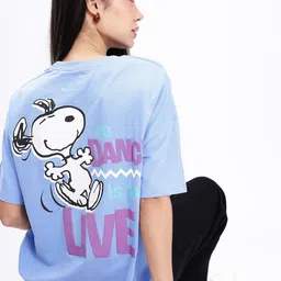 kook n keech Women Printed Round Neck Cotton Blend Blue T-Shirt-picture-11