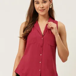 dressberry Women Regular Fit Solid Spread Collar Casual Shirt-picture-36