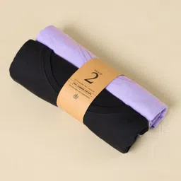 cult Pack of 2 Women Solid Round Neck Pure Cotton Multicolor T-Shirt image 4