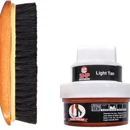 SNP Horse Hair Brush + Shoe Cream Tan (Pack of 2) Shoe Care Kit-picture-12