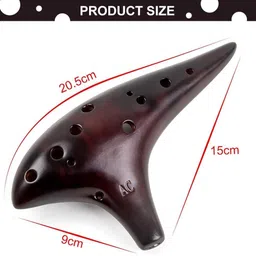 climberty 12 Hole Alto C Ocarina Smokey Straw Fired Ceramic Ocarina with Bag and Song image 4