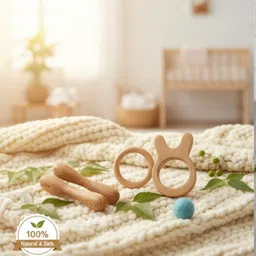 rana creation mart Pure neem wooden teether Rattle for kids Teether image 1