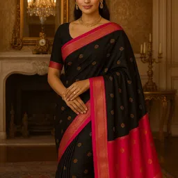 montauk fabians Woven Banarasi Silk Blend Saree-picture-10