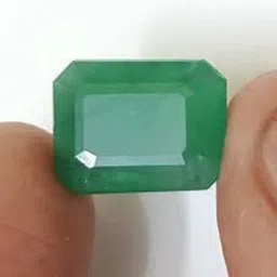 vishvma 9.25 Ratti 8.32 Carat Gemstone Created Certified Zambian Emerald/Panna Stone Stone Emerald Ring image 2